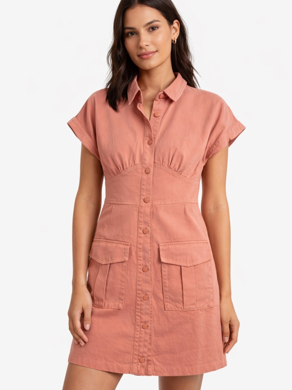Storia Pink Utility Denim Dress